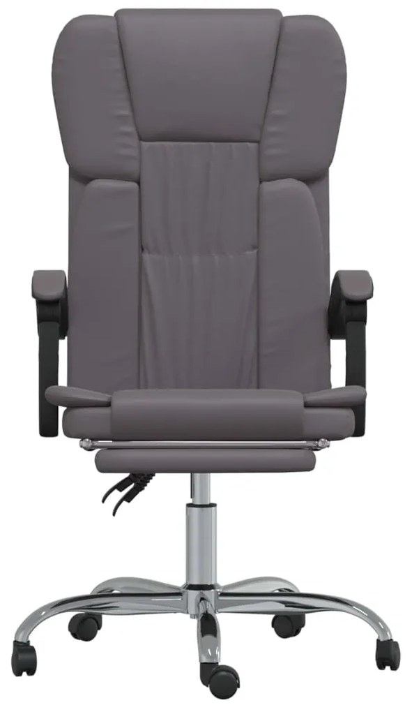 vidaXL Καρέκλα Γραφείου Ανακλινόμενη Γκρι Συνθετικό δέρμα