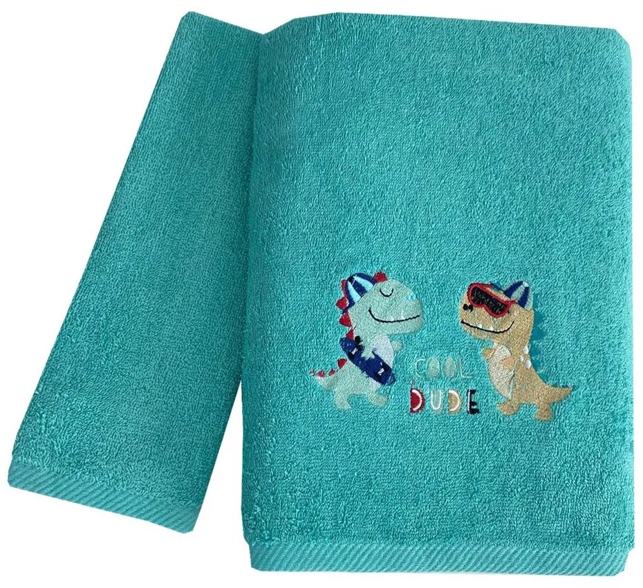 Πετσέτες Βρεφικές Cool Dino (Σετ 2τμχ) Multi Astron Towels Set 70x130cm 100% Βαμβάκι