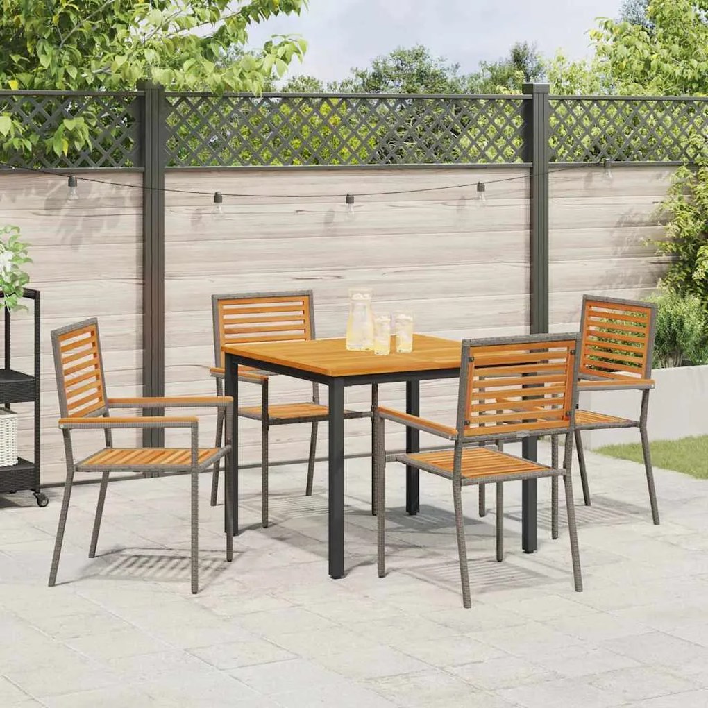 vidaXL 5 pcs Γκρι 90 x 90 x 75 cm