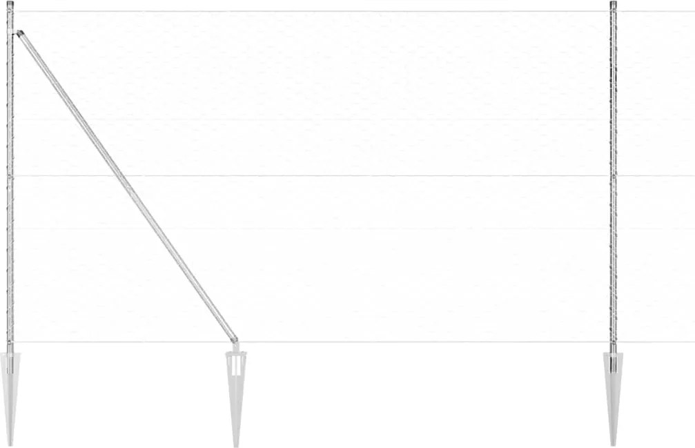 vidaXL Στύλος Περιφράξεων Ασημί