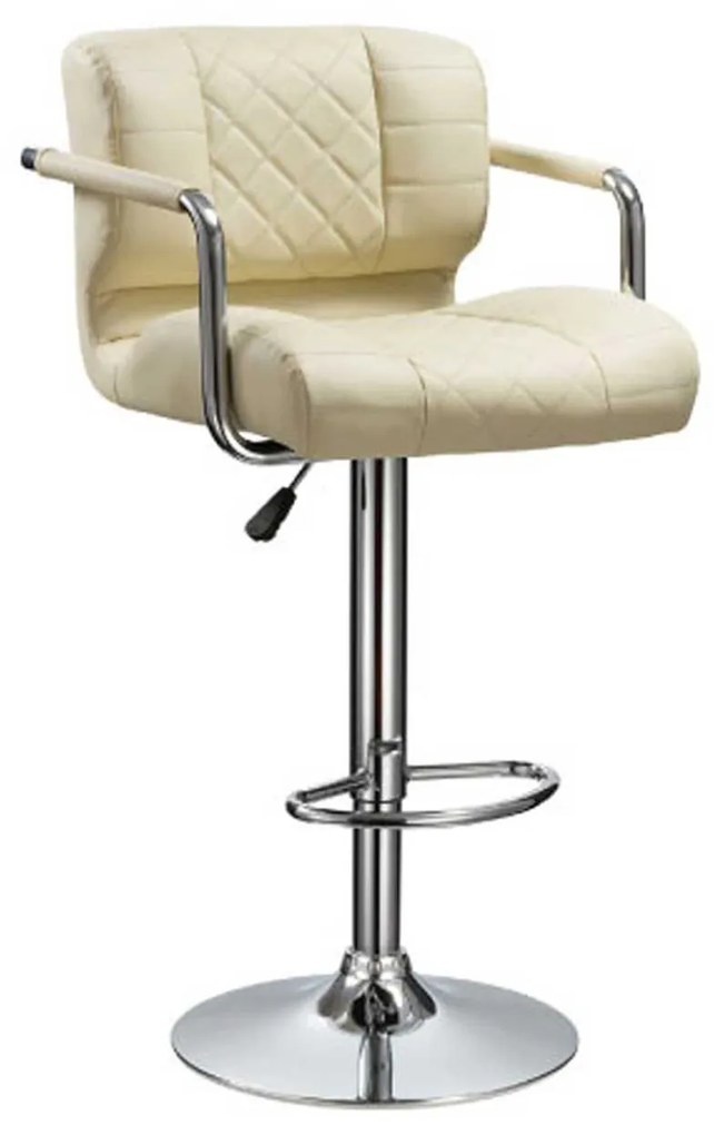 Σκαμπό Μπαρ Bar/83 Cream 43-2379 53X55X63/85cm Metal, Technoderma