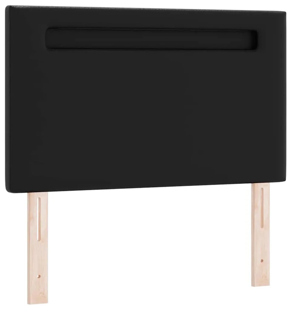 vidaXL Κρεβάτι με ελατήρια με στρώμα Μαύρο 90 x 200 cm Τεχνητό δέρμα