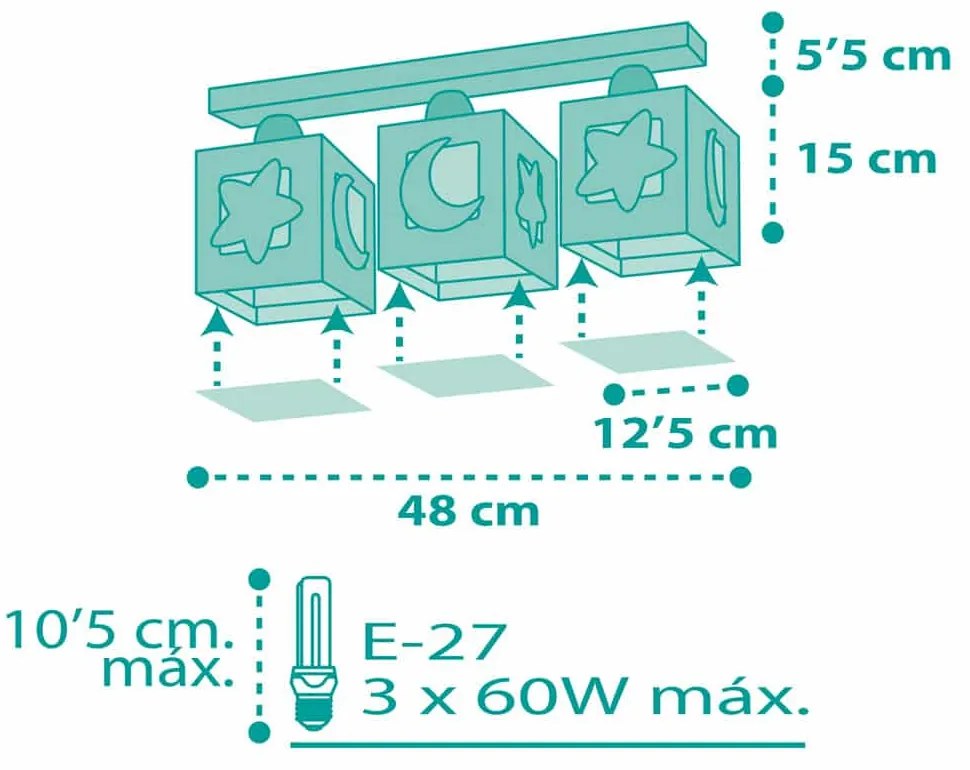 MoonLight Green τρίφωτο οροφής ράγας (63233N[H]) - 63233NH - 63233NH