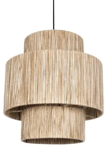 SALTO 203-0037 Boho Κρεμαστό Φωτιστικό Καπέλο Μονόφωτο 1 x E27 IP20 Μπέζ Σχοινί-M40 x Π40 x Υ42cm Globostar-203-0037-Μπεζ 203-0037