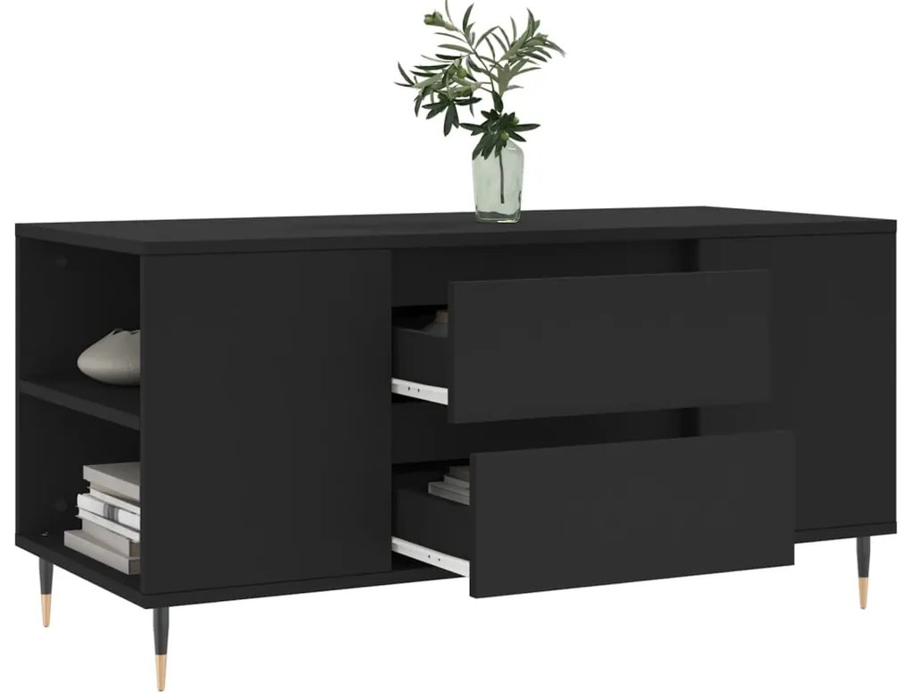 vidaXL Τραπεζάκι Σαλονιού Μαύρο 102x44,5x50 εκ. από Επεξεργασμένο Ξύλο