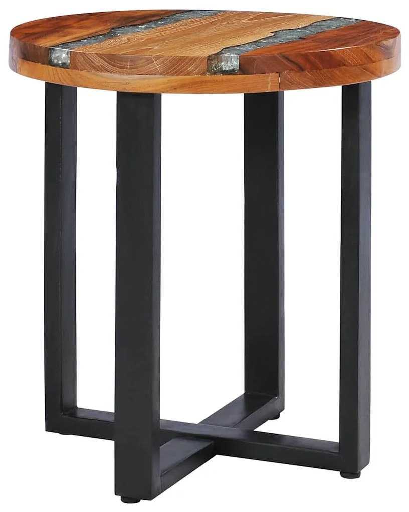 vidaXL Τραπεζάκι Σαλονιού 40x45 εκ. από Μασίφ Ξύλο Teak / Συνθ. Ρητίνη