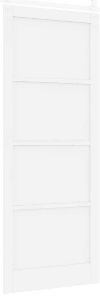 vidaXL Συρόμενη Πόρτα με Σετ Υλικού Λευκή 93x232 cm Μασίφ Ξύλο Πεύκου