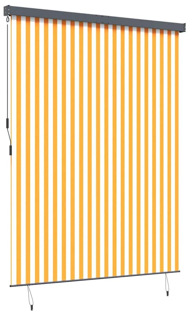 vidaXL Ρόλερ Ριγέ Κίτρινο και Μπλε 200 x 250 εκ. Ύφασμα και Αλουμίνιο