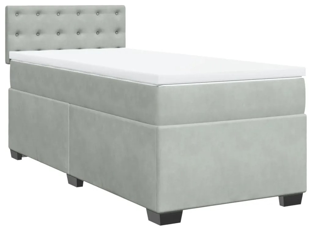 ΚΡΕΒΑΤΙ BOXSPRING ΜΕ ΣΤΡΩΜΑ ΑΝΟΙΧΤΟ ΓΚΡΙ 90X190 ΕΚ. ΒΕΛΟΥΔΙΝΟ 3288486