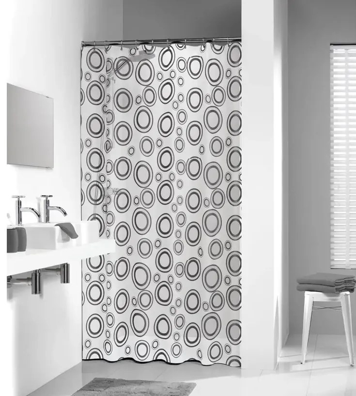 Circolo 180x200 grey Πλαστική κουρτίνα μπάνιου Sealskin