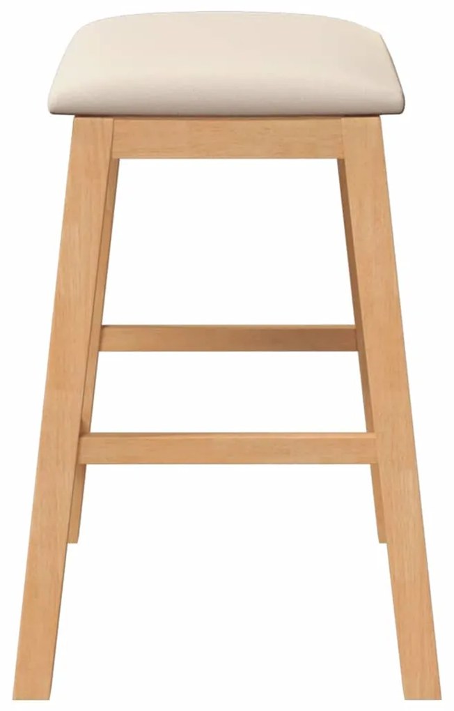 vidaXL Καρέκλες μπαρ με μαξιλάρια 2 τεμάχια από μασίφ ξύλο καουτσούκ