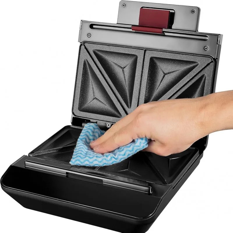 Τοστιέρα σάντουιτς Russell Hobbs Creations 26800-56, 750W, 4 φέτες, Αντικολλητικές πλάκες, Γρήγορη θέρμανση, Ενδείξεις, Μαύρο/inox