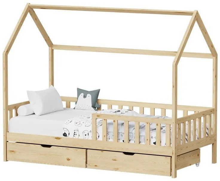 Κρεβάτι Παιδικό Piccolo (Για Στρώμα 90x190cm) 370-000013 Με Συρτάρια 196x97x160,5cm Natural Μονό