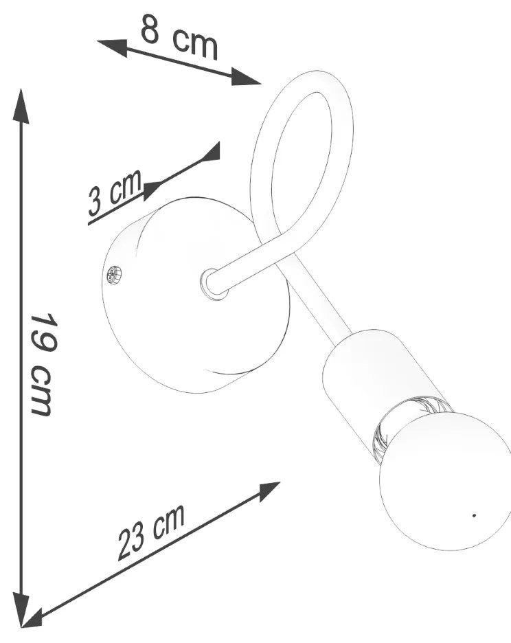 Sollux Φωτιστικό τοίχου LEVAR μαύρο,ατσάλι,Ε27 1xmax 15W LED