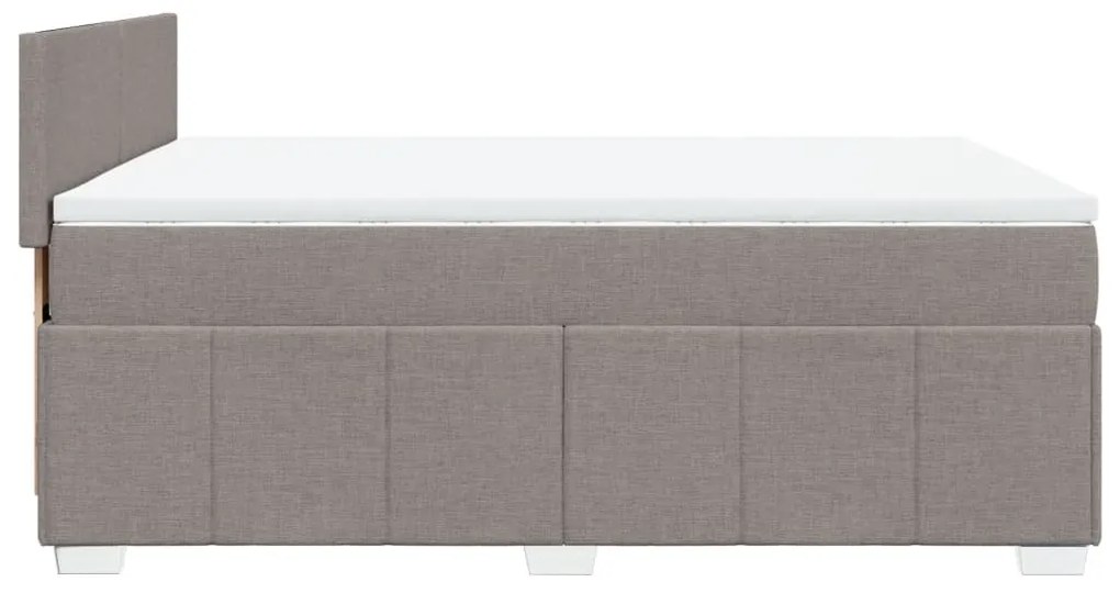 vidaXL Κρεβάτι Boxspring με Στρώμα Taupe 160x200 εκ. Υφασμάτινο