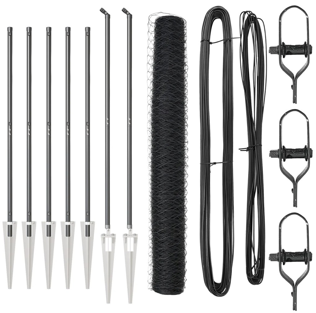 vidaXL Hexagon Fence Γκρι 1.2x10 μ Ατσάλι