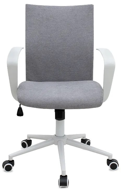 Καρέκλα γραφείου Berlin Megapap υφασμάτινη χρώμα γκρι - λευκό 64x63x89/96εκ.