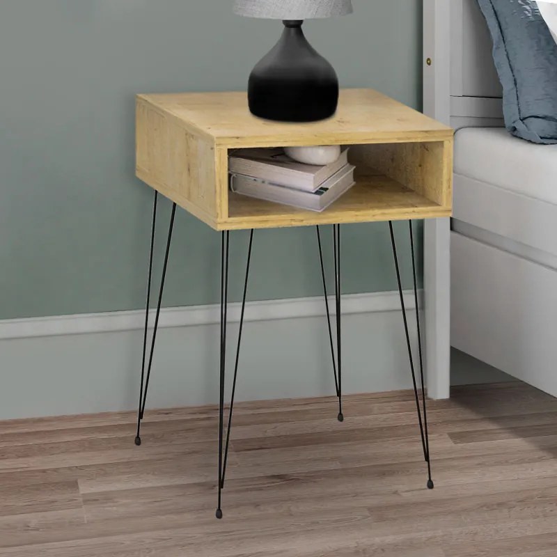 Κομοδίνο μελαμίνης Scott χρώμα sapphire oak 40x30x60εκ. - 0226164