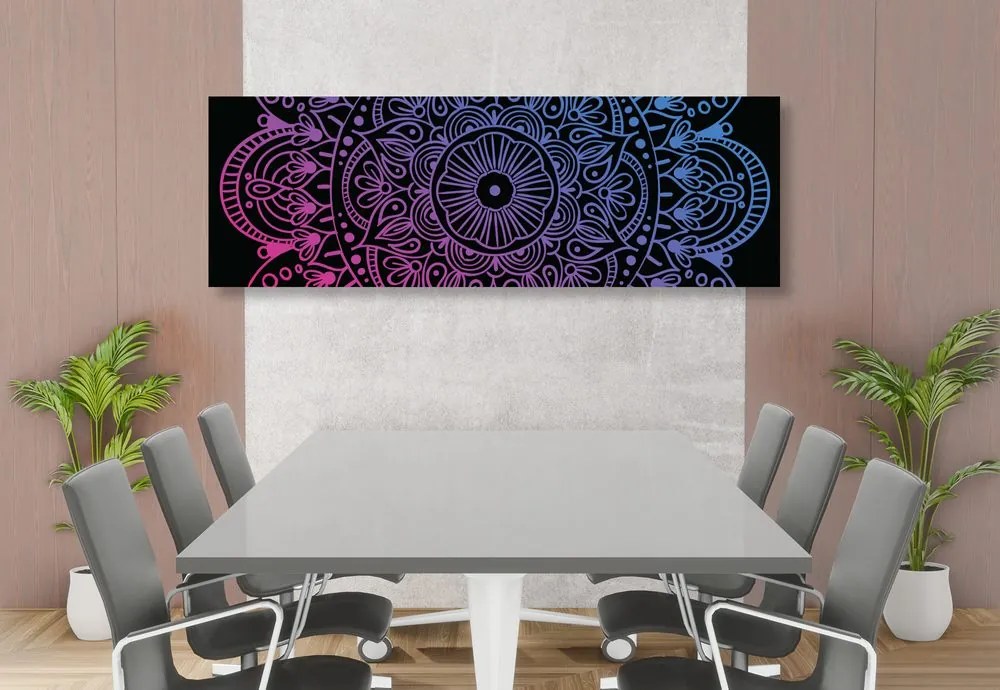 Εικόνα Mandala σε μαύρο φόντο - 120x40