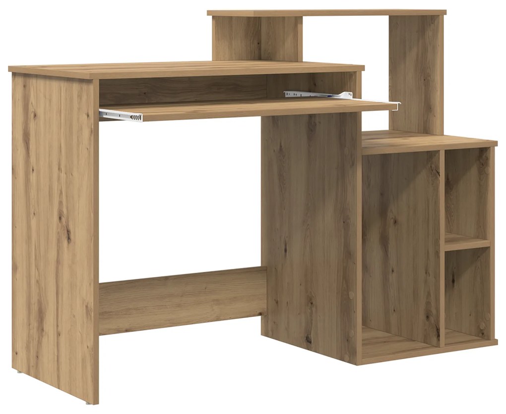 vidaXL Γραφείο με Αποθήκευση Δρυς 120.5x44x88.5 εκ. Επεξεργασμένο Ξύλο