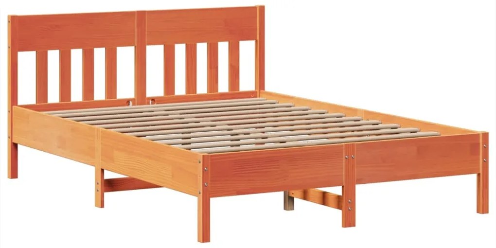 vidaXL Σκελετός Κρεβ. Χωρίς Στρώμα Καφέ Κεριού 150x200 εκ Μασίφ Πεύκο