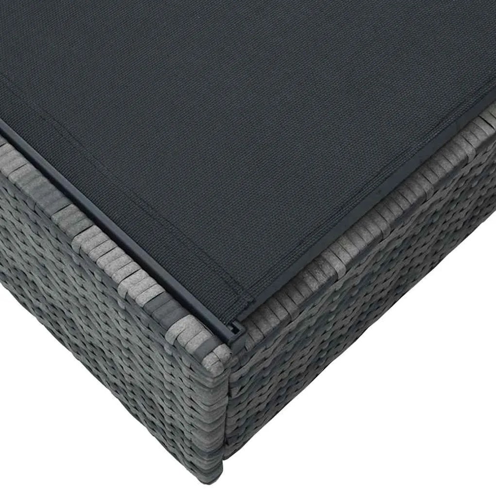 vidaXL Ξαπλώστρα με μαξιλάρι Γκρι 60 x 200 x 27εκ συνθετικό ρατάν