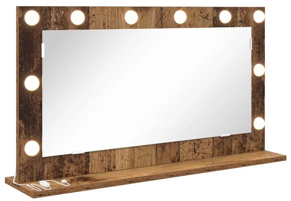 vidaXL Καθρέφτης τουαλέτας Ορθογώνιος Παλιό ξύλο 80 x 45 x 18 εκ.