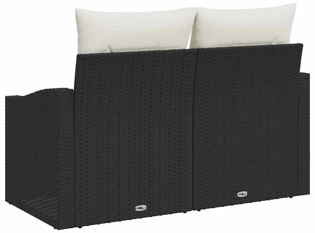 vidaXL Καναπές Κήπου με μαξιλάρι Μαύρο 123 x 62 x 69εκ συνθετικό ρατάν