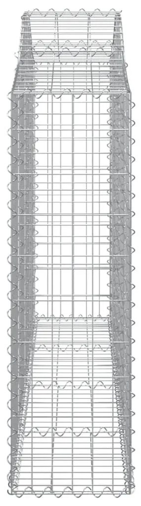 Συρματοκιβώτια Τοξωτά 8 τεμ. 200x30x100/120 εκ. Γαλβαν. Ατσάλι - Ασήμι