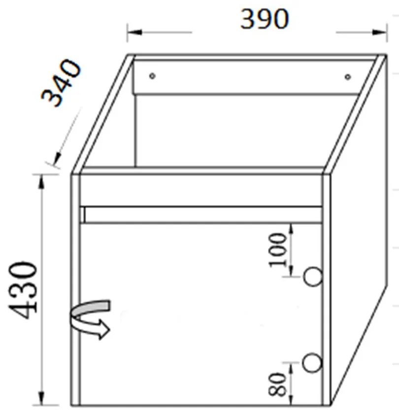 Σετ Επίπλου Mπάνιου REA 40 Capuccono 40x40x135 εκ.