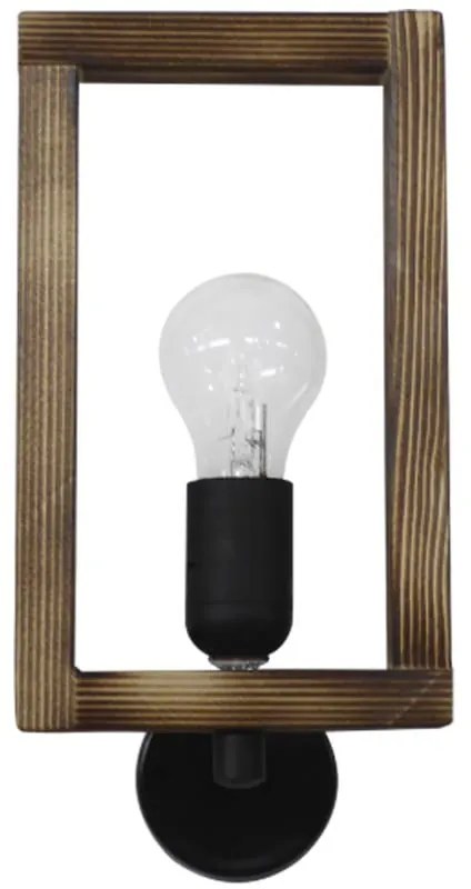 Φωτιστικό Τοίχου-Απλίκα Sam 31-1262 30x15x13cm E27 Brown-Black Heronia Metal,Wood