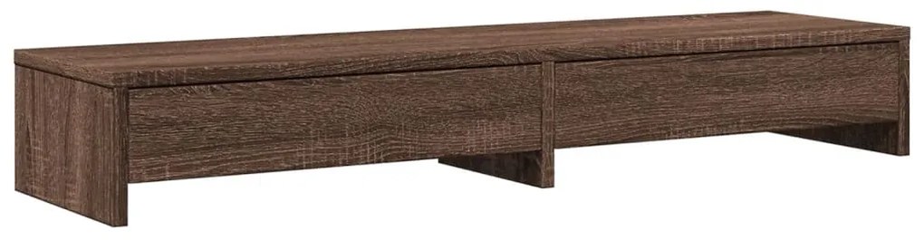 vidaXL Βάση Οθόνης με Συρτάρια Καφέ Δρυς 100x27x15 εκ. Επεξεργ. Ξύλο