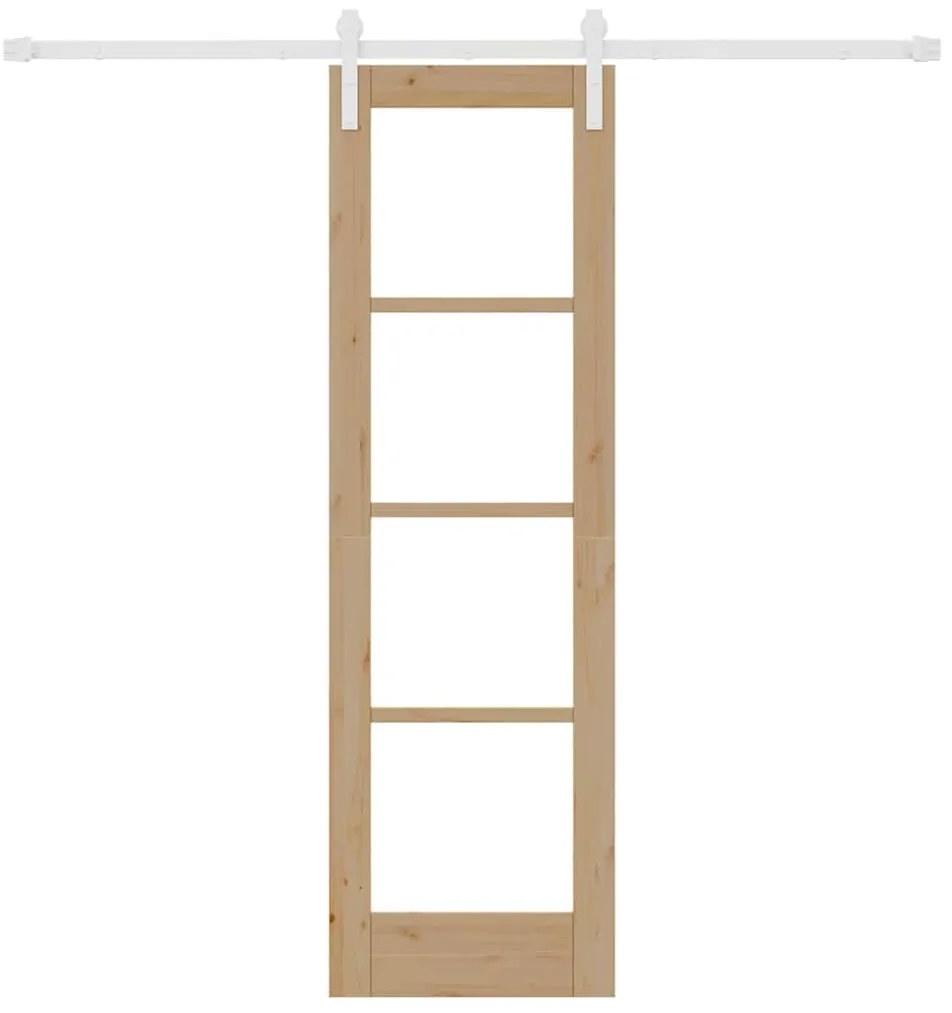 vidaXL Συρόμενη Πόρτα Καφέ 61 x 198.5 εκ. Μασίφ ξύλο πεύκου