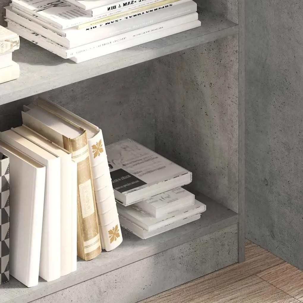 vidaXL Βιβλιοθήκη Γκρι Σκυροδέματος 80x24x109 εκ. Επεξεργ. Ξύλο