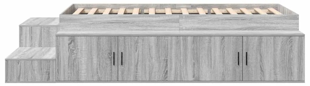 vidaXL Κρεβάτι με αποθηκευτικό χώρο Γκρι sonoma 244 x 127 x 53.5 εκ.