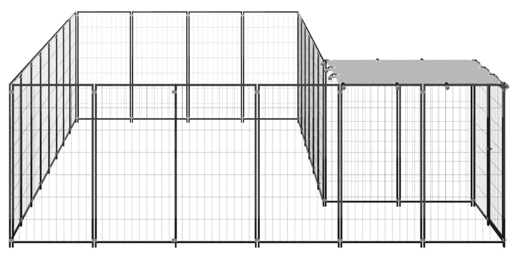 vidaXL Σπιτάκι Σκύλου Μαύρο 10,89 μ² Ατσάλινο