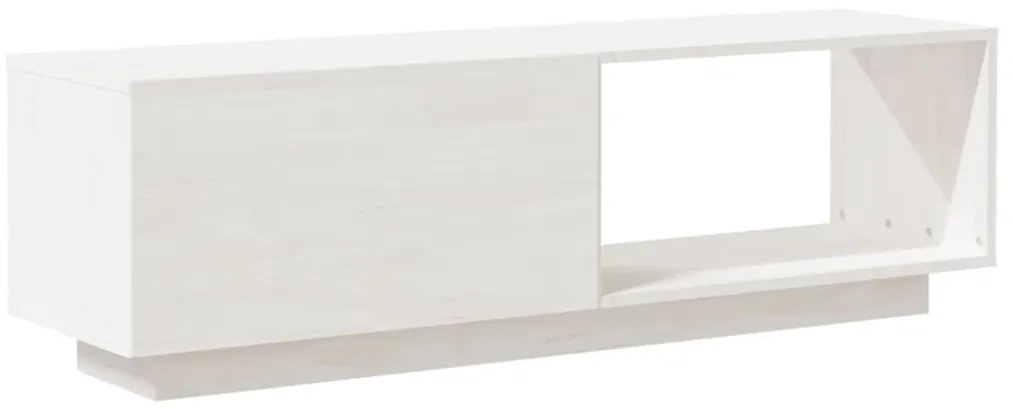 vidaXL Έπιπλο Τηλεόρασης Λευκό 110 x 30 x 33,5εκ από Μασίφ Ξύλο Πεύκου