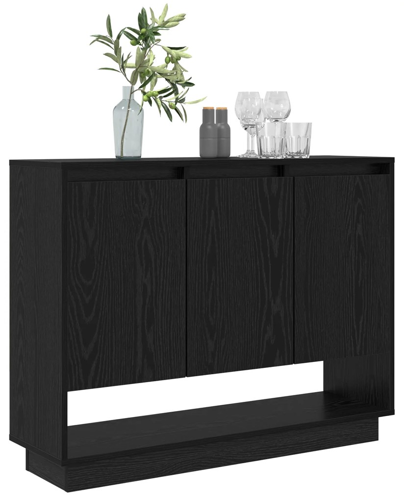 vidaXL Πλαϊνό γραφείο Μαύρη δρυς 97 x 29 x 75 εκ. Επεξεργασμένο ξύλο