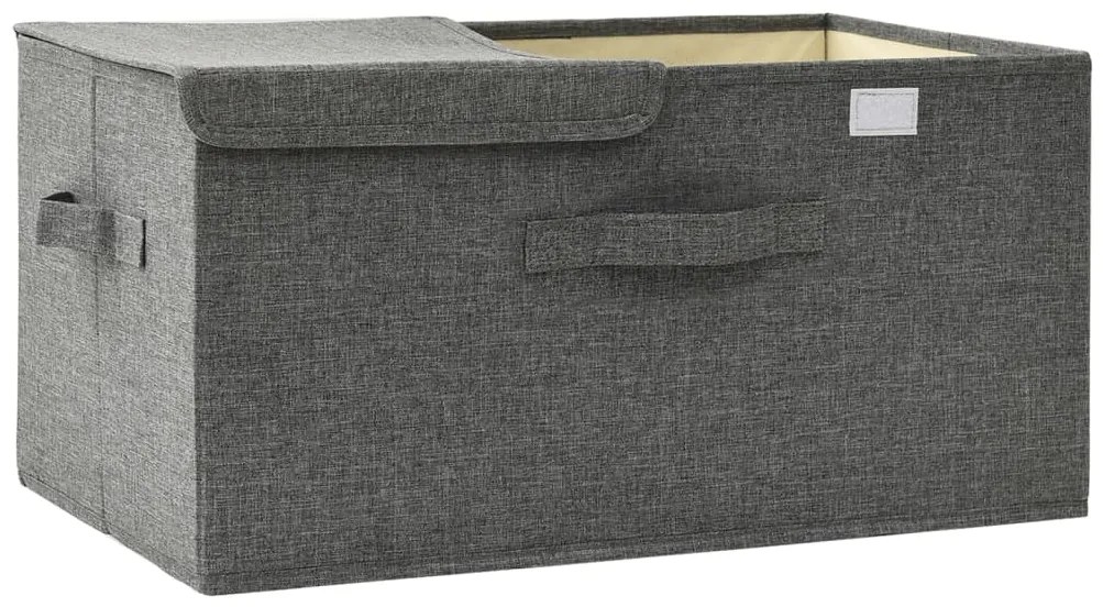 vidaXL Κουτί Αποθήκευσης Ανθρακί 50 x 30 x 25 εκ. Υφασμάτινο