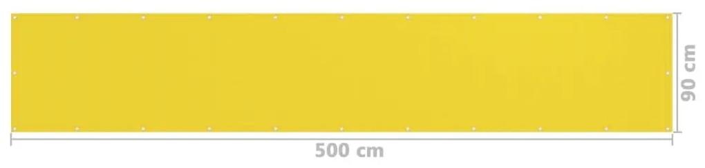 Διαχωριστικό Βεράντας Κίτρινο 90 x 500 εκ. από HDPE - Κίτρινο