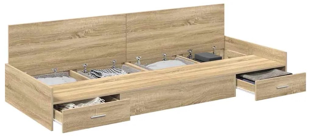 vidaXL Σκελετός Κρεβατιού Δρύς Sonoma 80 x 200 cm Επεξεργασμένο ξύλο