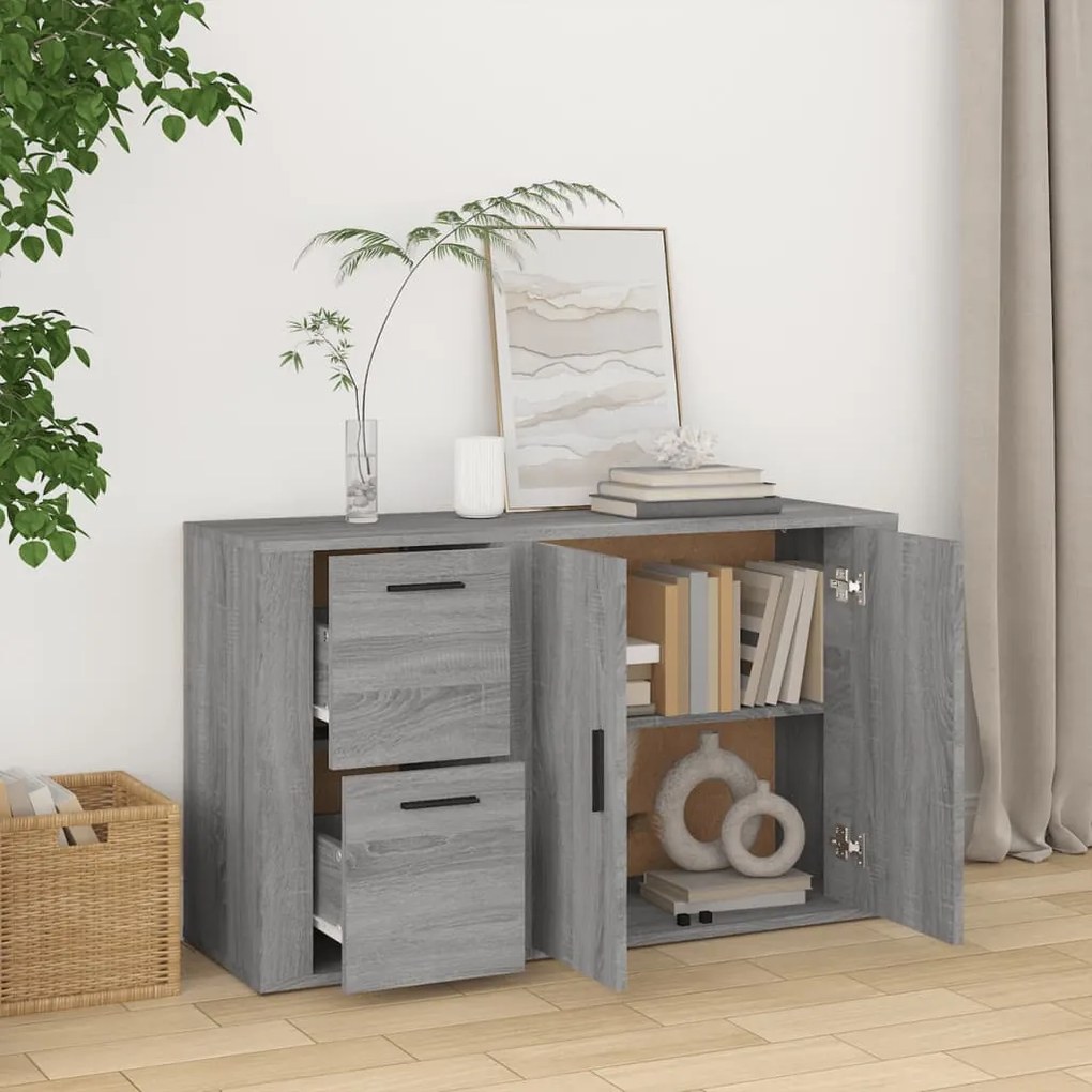 vidaXL Ντουλάπι Γκρι Sonoma 100x33x59,5 εκ. από Επεξεργασμένο Ξύλο
