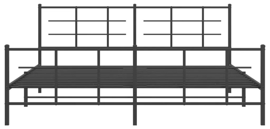 vidaXL Πλαίσιο Κρεβατιού με Κεφαλάρι&Ποδαρικό Μαύρο 193x20 εκ. Μέταλλο