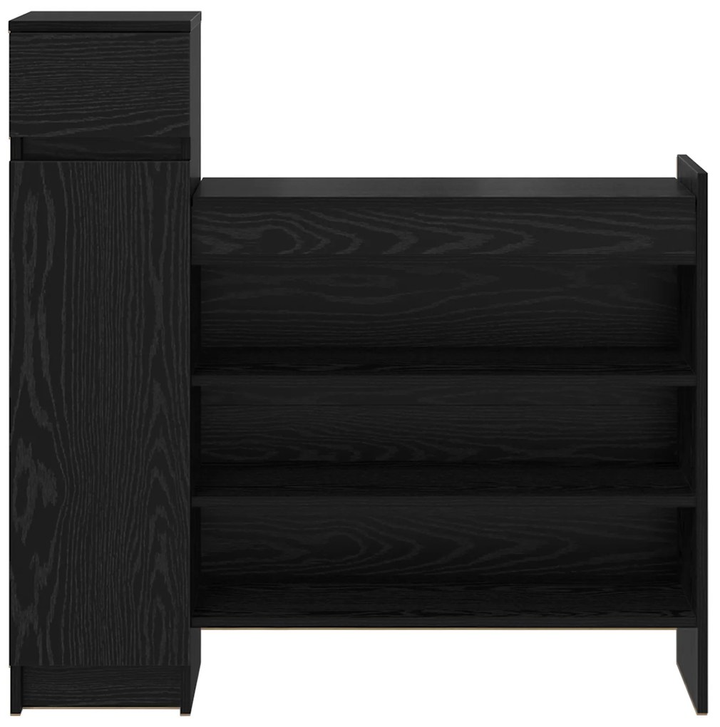 vidaXL ντουλάπι παπουτσιών Μαύρος Δρυς 100.5x28x100 cm από επεξεργασμένο ξύλο