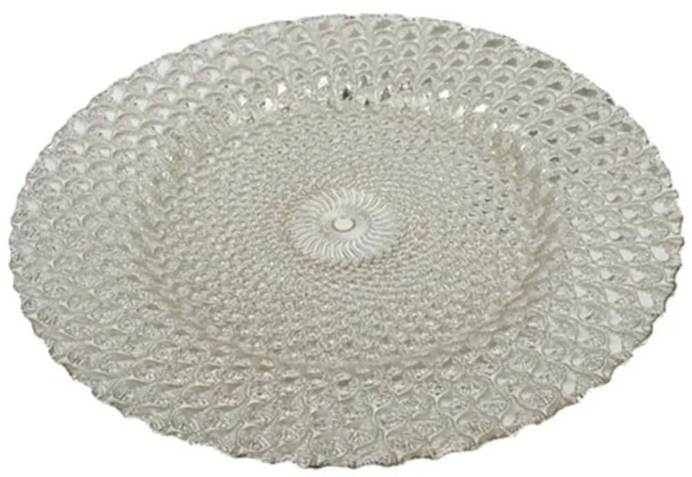 Διακοσμητική Πιατέλα Luph 75843-SILV 33x33x2cm Silver Artekko Γυαλί