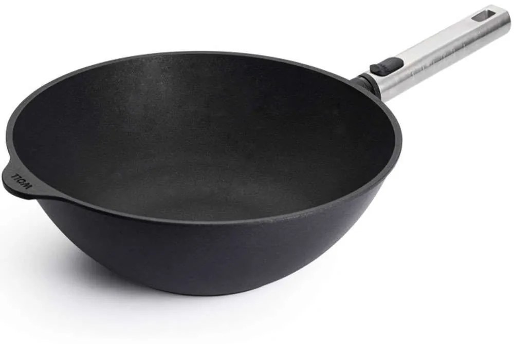 Τηγάνι Wok Αντικολλητικό Με Αποσπώμενη Λαβή Diamond 11030PLCI 30cm Silver-Black Woll 30cm Steel,Aluminum