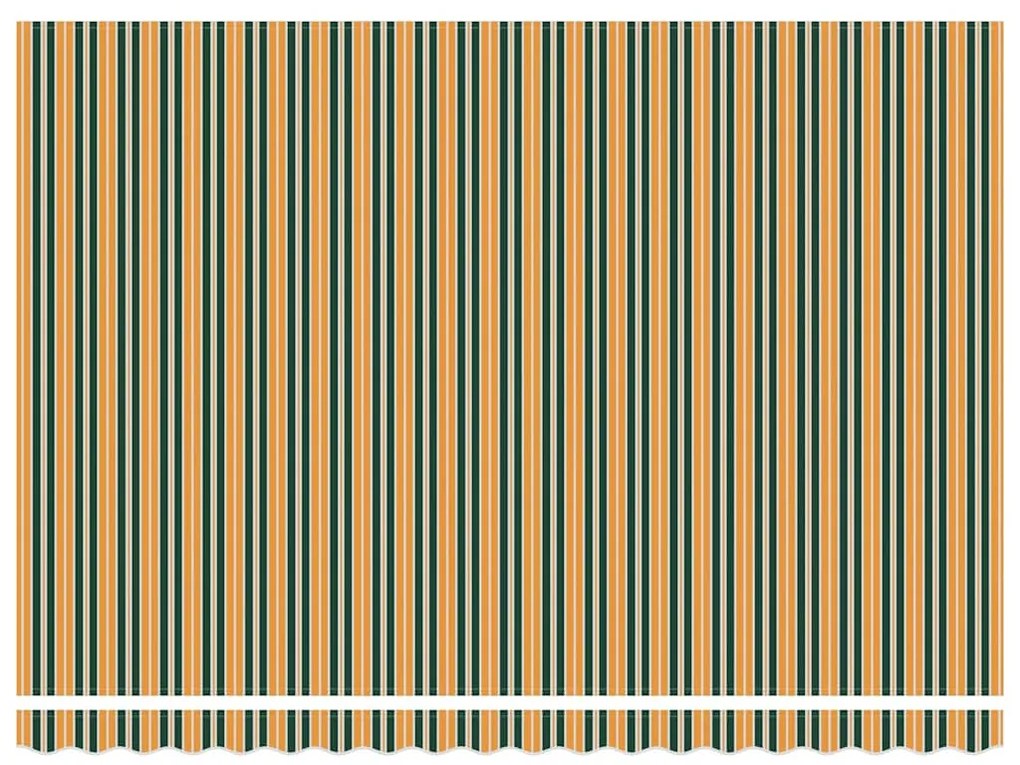 vidaXL Αντιανεμικό Αναδιπλούμενα Striped Πράσινο και κίτρινο 4,5 x 3 μ