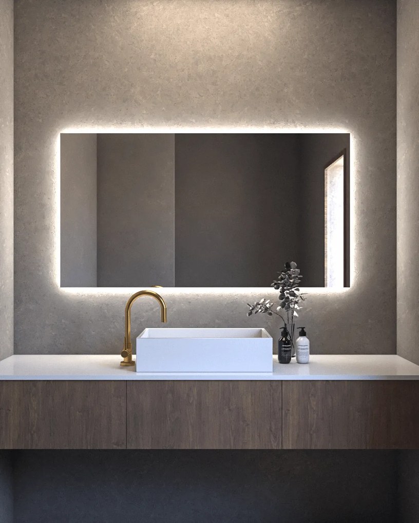 Καθρέπτης Square Project Mirrors με κρυφό φωτισμό led Διάσταση: 70x90, Διακόπτης Αφής: Ναι, Τοποθέτηση: Οριζόντια
