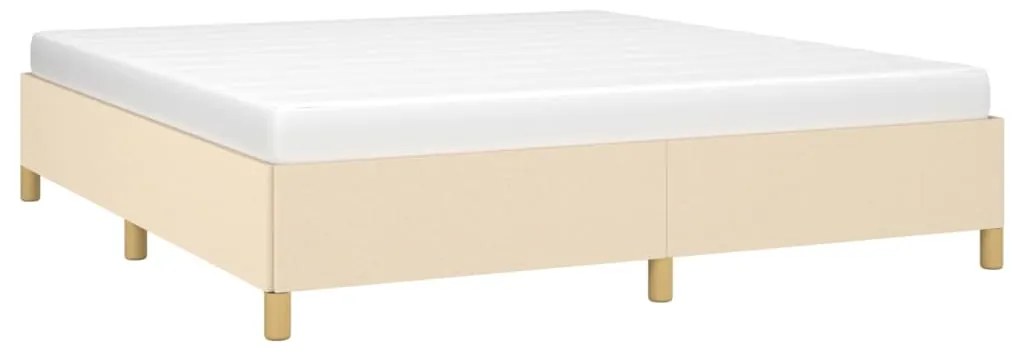 vidaXL Σκελετός Κρεβατιού Χωρίς Στρώμα Κρεμ 160x200 εκ. Υφασμάτινο