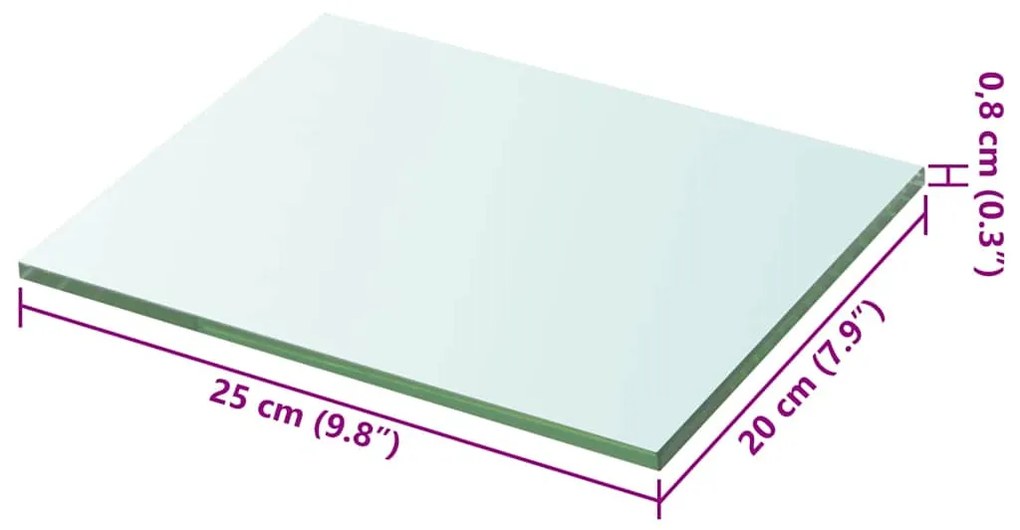 vidaXL Ράφι Πάνελ Διάφανο 20 x 25 εκ. Γυάλινο